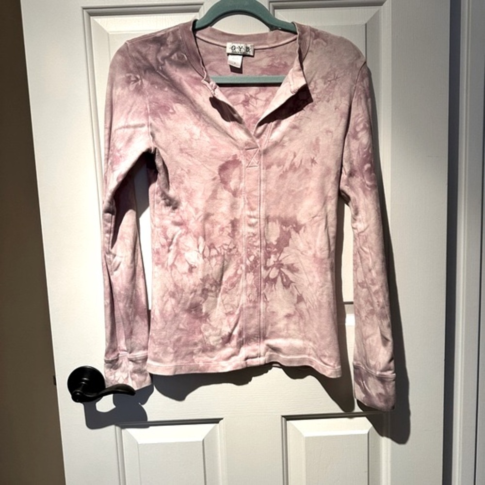 O.Y.B. Long Sleeve PinkTie Dye Yoga Top. Women’s Small. Size 3.
